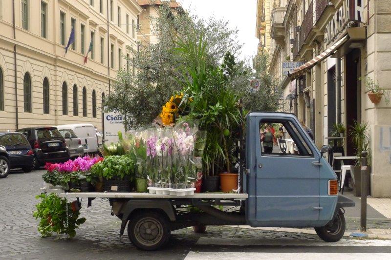  parking with flowers