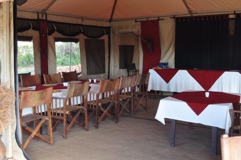 inside dining tent