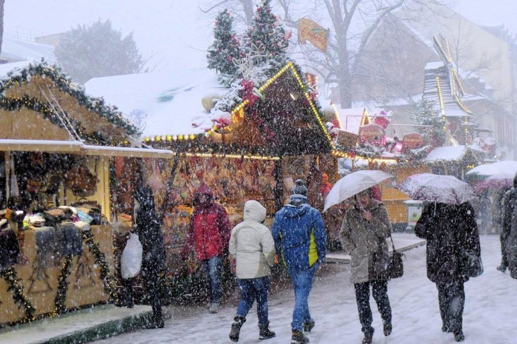 Snow at the Christmas Market in Heidelberg