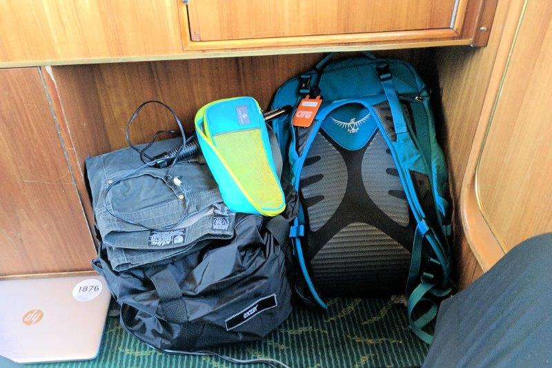 backpacks stored