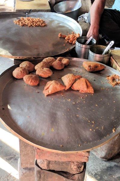 Samosas along the street