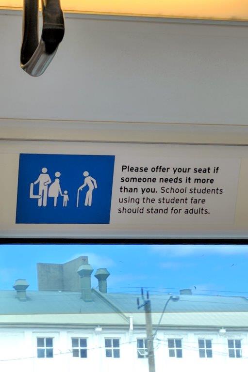 Perth Rail sign to give up seat