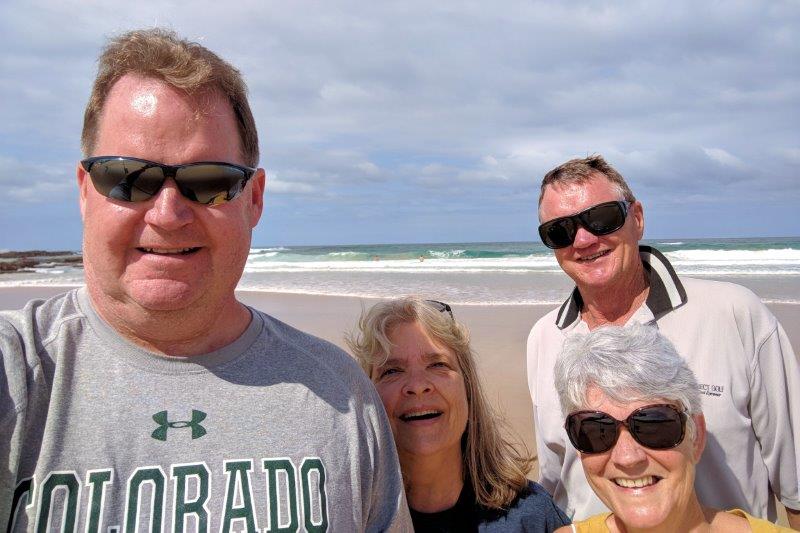 Mark, Susan, Trevor and Gale after a walk on the beach 