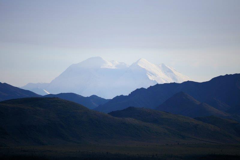 Denali mountain at sunset