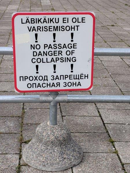 Danger of Collapsing sign